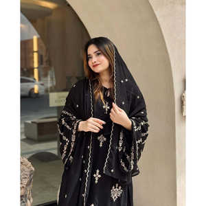 Ensemble haut et dupatta en mousseline de soie de créateur, tenue de soirée élégante, pantalon palazzo - Product Image 4