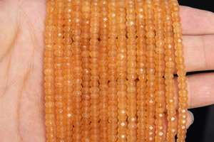 ลูกปัดหยกสีส้มธรรมชาติทรงเหลี่ยมแบบรอนเดลล์  ร้อยเป็นเส้นยาว 15 นิ้ว 7.5 นิ้ว ขายส่งจำนวนมากสำหรับทำเครื่องประดับ - Product Image 5