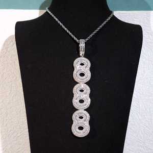 Colgante de Lujo Personalizado con Diamante Moissanita Número 8 y Plata de Ley 925, Estilo Hip Hop, Unisex, para Fiestas - Product Image 1