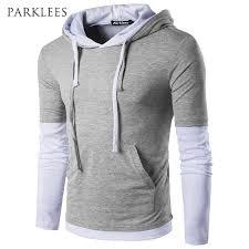 Sudadera con Capucha de Dos Tonos para Hombre – Corte Ajustado en Gris Jaspeado y Negro con Bolsillo Canguro - Product Image 3