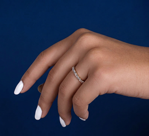 Anillo de Eternidad con Diamantes Cultivados en Laboratorio, Estilo Vintage, Oro de 14K, Anillo de Boda, Corte Marquesa, Redondo y Brillante - Product Image 6