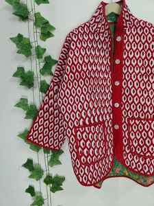 Chaqueta Corta Clásica de Terciopelo Reversible con Estampado Floral Bordado a Mano, Ecológica, con Relleno 100% Algodón - Product Image 3