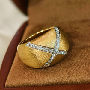 Anillo de Cóctel Unisex con Corte Octogonal, Piedra Natural, Perla de Agua Dulce, Engaste de Puntas, Geométrico, Estilo Hip Hop, Oro Sólido de 18K, Certificado IGI - Product Image 3