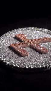 Pendentif personnalisé « JC » serti de diamants Moissanite, collier Hip Hop rond scintillant en or rose et argent sterling 925 - Product Image 4