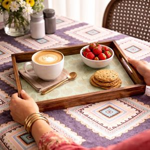 Serving <b>Tray</b> <b>Large</b> Rectangular Big Size Wood <b>Tray</b> |Kitchen Serving <b>Tray</b> Waterproof| | Wooden <b>Tray</b> - Product Image 2