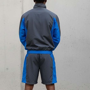 Conjunto Deportivo Casual para Hombre con Bloques de Color, Gris Azul, Transpirable, de Terciopelo Tejido de Poliéster, Ropa de Primavera con Logotipo Frontal - Product Image 2