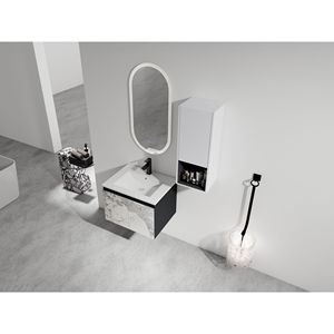 Mobile Bagno Sospeso da 24 Pollici con Lavabo in Ceramica e Armadietto Laterale, Ante con Chiusura Ammortizzata, Combinazione Mobiletto (Pacchetto KD) - Product Image 6