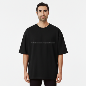 Camiseta de algodón 100% de 240 g/m² de alta calidad para hombre, con logo de marca personalizado, estilo streetwear, oversize, lisa, con hombros caídos - Product Image 2
