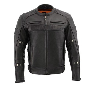 Most Popular High Quality Custom Breathable Waterproof Men's Motorbike Leather Jackets Wholesale Fashionable with Custom Logo - Product Image 3