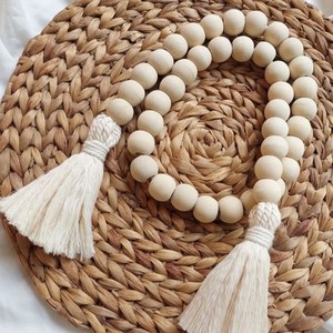 high quality Popular Wooden Beads String Twine <b>Christmas</b> <b>Trees</b> Decorated with Wood Bead Garland Round Wood Crafts lametierartz - Product Image 5