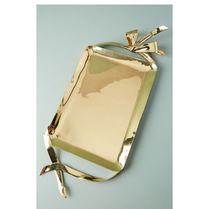 Plateaux de service en laiton avec motifs intemporels, parfaits pour offrir en cadeau ou pour sublimer les présentations de table - Product Image 1