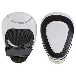 High Quality White Black Curved Boxing Mitts PU Leather Punch Gloves Lightweight Breathable Training <b>Pads</b> for Gym Adults - Product Image 2
