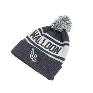 Custom Design Wholesale <b>Beanie</b> Hat Embroidered Logo Black Yellow Pom Pom Unisex Winter Casual Street Style Adult Custom Size OEM - Product Image 4
