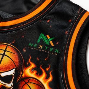 Conjunto de Uniforme de Baloncesto Personalizado para Hombre con Diseño de Calavera y Fuego, Camiseta de Malla Sublimada y Pantalones Cortos, Ropa Deportiva para Equipo, Kit de Equipamiento para Juego, Venta OEM Profesional - Product Image 6