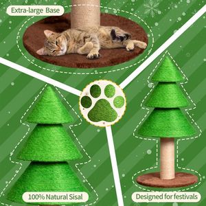 Tiragraffi per Gatti a Forma di Albero di Natale da 80 cm, Grande Torre Tiragraffi per Gatti da Interno con Sisal - Product Image 1