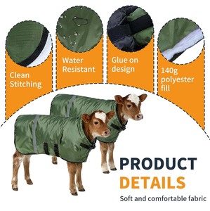 Manta acolchada para ganado, cabras y burros, superventas, cortavientos, con diseño de patas divididas y correa ajustable para el vientre, para mantener el calor. - Product Image 6