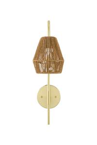Lampe murale en laiton antique avec abat-jour en rotin, contemporaine, durable, facile à installer et à entretenir, pour l'éclairage de chevet - Product Image 4
