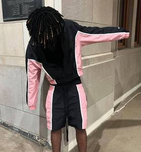 Summer Nylon Windbreaker <b>Jacket</b> <b>Short</b> Set Zip up Long Sleeve Polo Shirt and <b>Shorts</b> Set Custom Clothing Manufacturers - Product Image 3