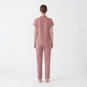 Ensemble de blouses et pantalons pour femmes Hawk Eye, rose, manches courtes, uniformes d'hôpital avec poches, tissu polyester tissé - Product Image 3