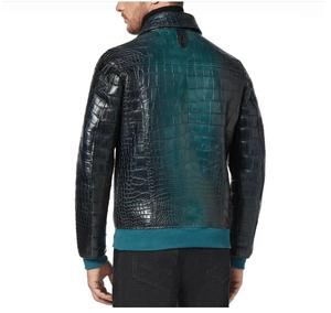 URBANGAZER Men's 100% Polyester Leather Jacket Stand Collar <b>Covered</b> <b>Button</b> Patchwork Design Windproof Breathable High Street - Product Image 6