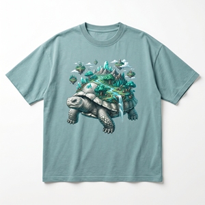 เสื้อยืดคอสมิกชาร์คกาแล็กซี่ |   เสื้อยืดผ้าฝ้ายเนื้อหนัก 240 GSM สีโอเชียนสเลทบลู พิมพ์ลายดาวเคราะห์เนบิวลาอวกาศ - Product Image 5