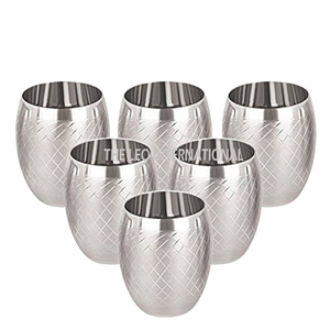 ชุดแก้วน้ำสแตนเลส 2 ใบ รูปทรงแปลกตา ลวดลายทำมือ สำหรับดื่ม - Product Image 2