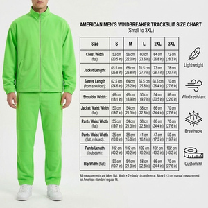 Ensemble de survêtement en nylon personnalisé pour homme, veste coupe-vent et pantalon, vêtements de sport légers, vente en gros OEM - Product Image 5
