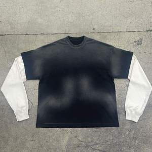 Camisetas de Hombre Personalizadas OEM, Estilo Vintage Oversize, Manga Larga, Lavado Ácido, con Estampado Gráfico, Camisetas Lisas para Impresión, Unisex - Product Image 5