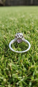 Anillo de compromiso de lujo para niños cristianos con doble halo, corte ovalado, engaste de garras y diseño de alas, para aniversario de boda, en plata. - Product Image 5