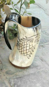 Rustic Drinking Horn <b>mug</b> Leather-Wrapped Religious Style <b>Mug</b> - Product Image 4