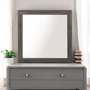 Avantika specchio da parete con finitura rovere grigio rustico - Product Image 1