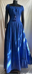 Hermoso Vestido Midi para Mujer con Corte Fluido, Algodón Cambray Teñido, Cuello Camponero, Vestido Maxi de Verano para Mujer, Cómodo para la Noche - Product Image 2