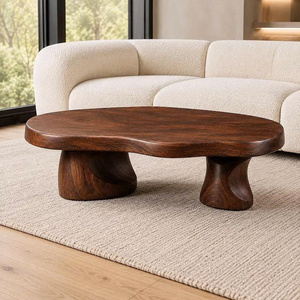 Organic Walnut Solid Wood Handmade <b>Coffee</b> <b>Table</b> <b>Midcentury</b> Modern Sculptural Living Room Furniture - Product Image 5