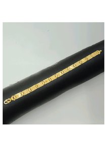 Bracelet pour homme en or jaune 22 carats avec maillons carrés texturés, finition premium, bijou élégant et traditionnel pour tous les jours et les soirées - Product Image 2