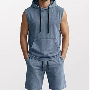 Sportswear Gym Clothing Streetwear Fashion Two Piece Set <b>Oversized</b> Hoodie <b>Jogger</b> Shorts Lightweight - Product Image 1