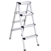 Échelle pliante multifonctionnelle en aluminium 6063 à 3 marches, capacité de charge de 150 kg, design contemporain, utilisation domestique, escalier