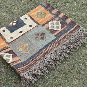 Tapis Kilim en Jute Écologique Tissé à la Main Réversible pour Salon, Bureau et Hôtel – Tapis sur Mesure en Gros - Product Image 1