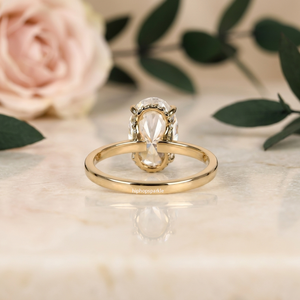 <b>Oval</b> Cut <b>Moissanite</b> Solitaire <b>Engagement</b> <b>Ring</b> 925 Sterling Silver Rhodium 18K Gold Prong Setting Luxury Women's Wedding - Product Image 3