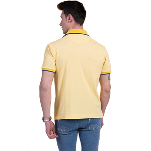<b>Men's</b> <b>Yellow</b> Solid Color Short Sleeve Polo <b>Shirt</b> Cotton Pique Casual Breathable Knitted Regular Fit Polo <b>Shirt</b> <b>for</b> <b>men</b> - Product Image 2