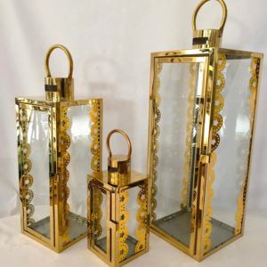 Rectangular Metal Lantern Set Black Glass Hurricane <b>Candle</b> Holder Home Decoration Durable - Product Image 6