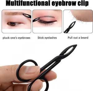 Pince à épiler pour sourcils en acier inoxydable de luxe UBI, pointe droite, manche en forme de ciseaux, réutilisable, durable - Product Image 2