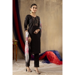 Ensemble élégant Kurti, pantalon et dupatta pour femmes - Product Image 4