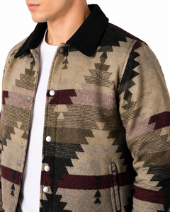 Veste homme à imprimé aztèque, motif sud-ouest, surchemise à imprimé tribal, veste d'hiver, design ethnique, vêtement d'extérieur décontracté, motif premium - Product Image 4