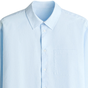 Chemise tissée à manches longues pour hommes, décontractée, boutonnée, avec poche, coupe décontractée, logo personnalisé, OEM ODM - Product Image 5