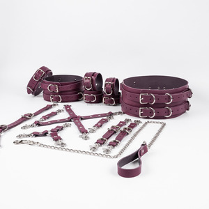 Premium 16 Pcs Genuine Leather <b>Bed</b> Restraints Set Custom Logo Heavy Duty Soft <b>Padded</b> Bondage Wholesale Kit RTTS-0001 - Product Image 2