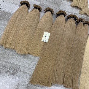 Vente en gros chaude droite kératine I pointe double dessiné ombre blond brun clair extensions de cheveux humains russes de l'usine - Product Image 2