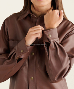 Camisa de cuero genuino para niñas Low Moq Nueva camisa de cuero de moda - Product Image 3