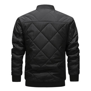 Chaqueta Bomber Gruesa de Invierno para Hombre, de Poliéster y Forro Polar, Cortavientos, Transpirable, con Cremallera, Teñido Liso, Sólida, Abrigo Exterior Personalizado OEM para Proveedores - Product Image 2