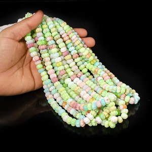 Natural Multi Color Rainbow Opal Melon Shape Carved Gemstone Beads 8-9MM Opal <b>Stone</b> Bead Strands For Jewelry Making Wholesale Bu - Product Image 1