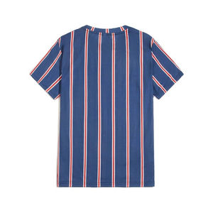 Camiseta Formal de Verano para Hombre, Corte Ajustado, a Rayas, Cuello Redondo, Antiarrugas, Manga Corta, de Seda/Algodón, Teñida, Estilo Urbano - Product Image 4